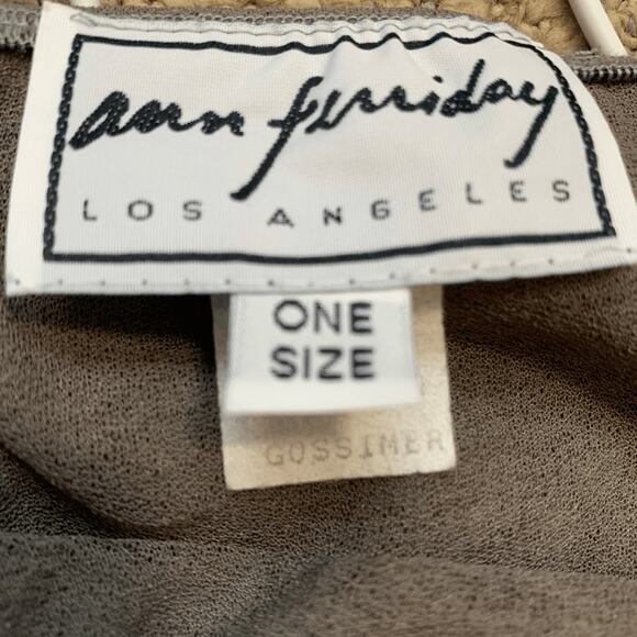 Y2K Ann Ferriday Los Angeles Gossimer Taupe Maxi Skirt Exposed Seam Sheer - Picture 7 of 9